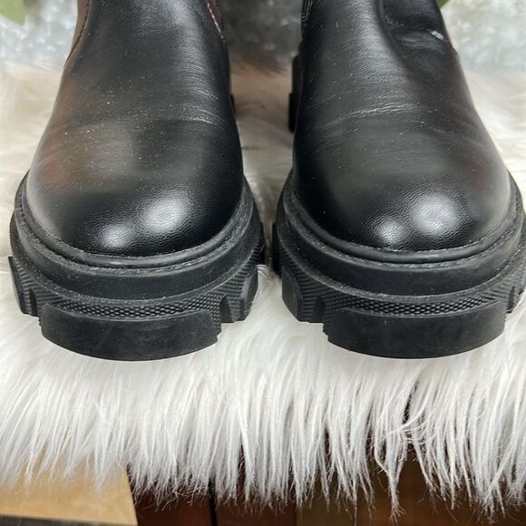 Nine West Nans Faux Leather Over-The-Knee OTK Pull-On Lug Sole Boot Size 8 - Picture 3 of 9